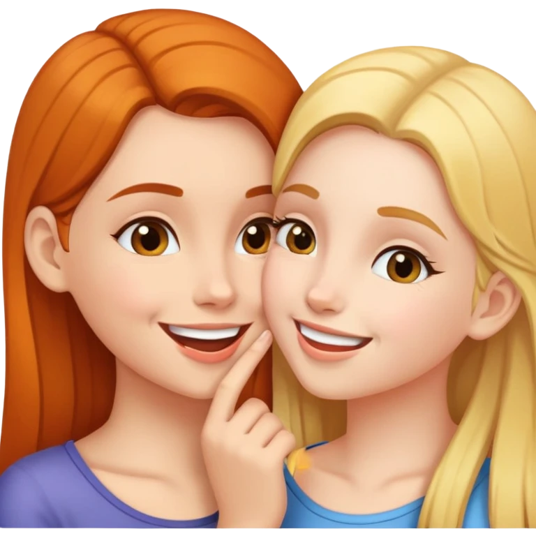 one girl whispers something into another girl's ear emoji