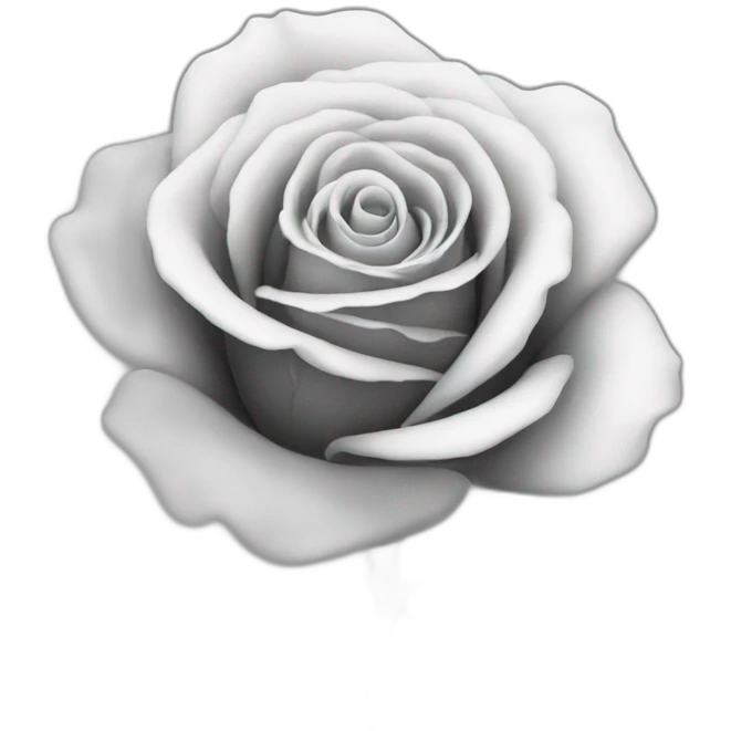 Black and white rose emoji
