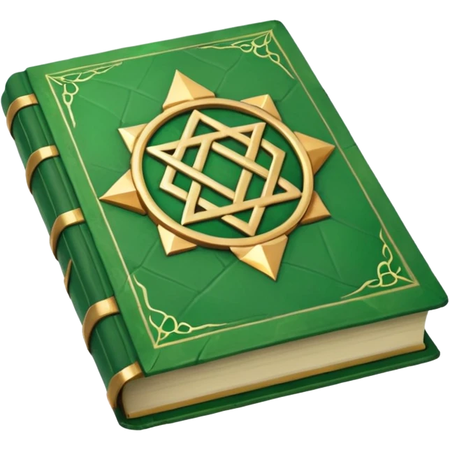 fantasy magic green book low poly emoji