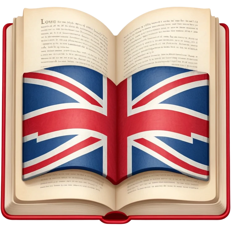 An open book with English flag pattern on it emoji
