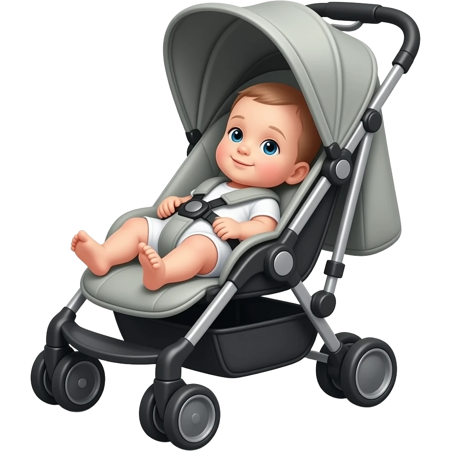 Quiero a un bebé en el cochecito que se vea entero y tumbado emoji