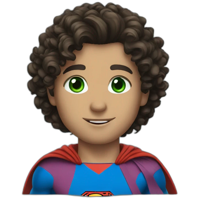 superman curly brunette green eyes emoji