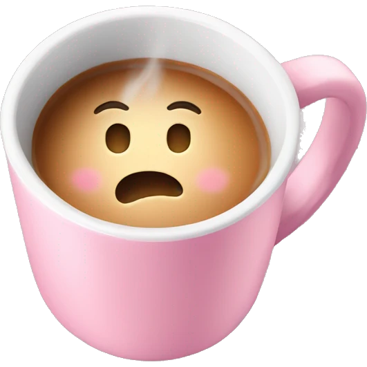 Hot drink in light pink mug emoji
