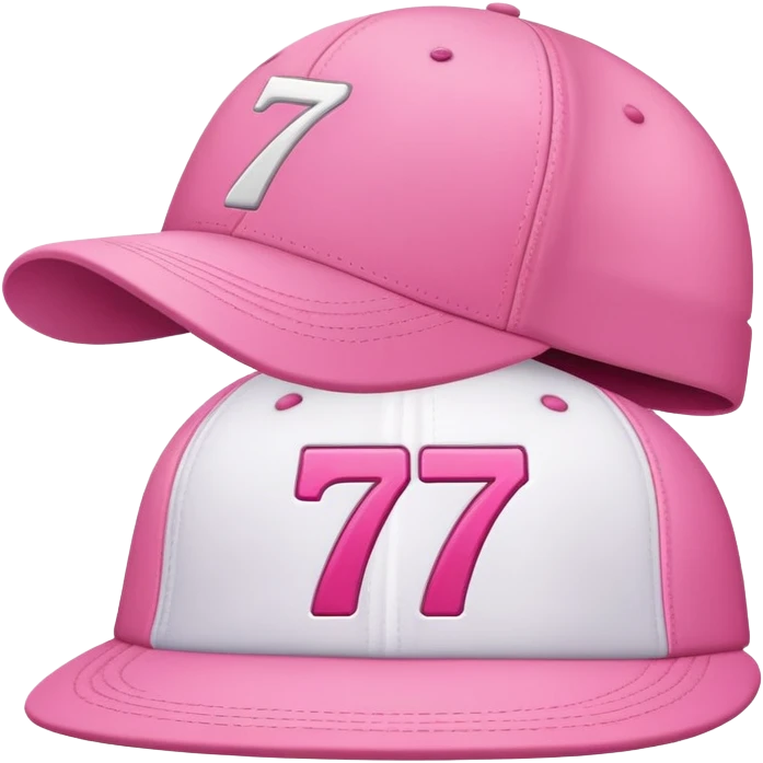 pink cap with number “7” on it emoji