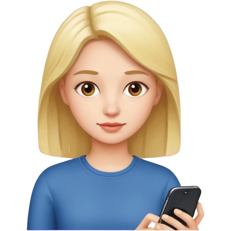 Girl posting on her phone  emoji