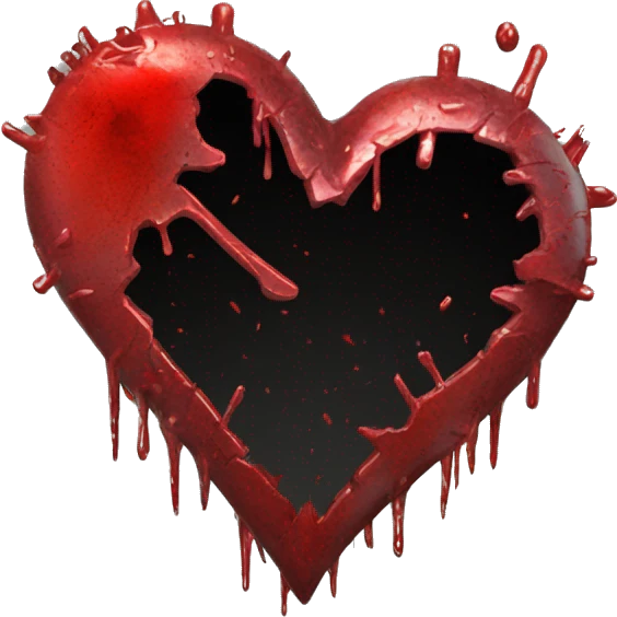 bloody broken heart for cyberpunk augmented reality overlay emoji