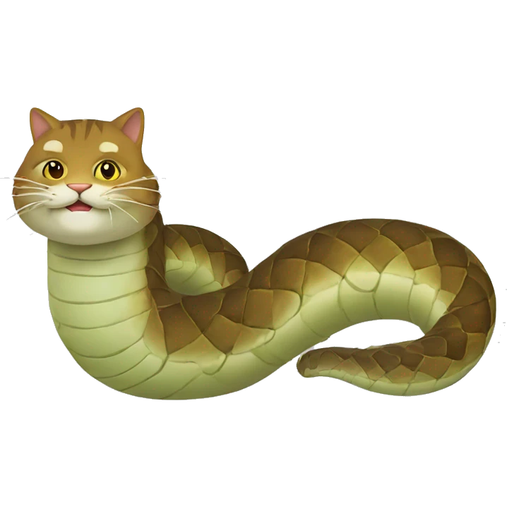 chat qui dort sur un serpent  emoji
