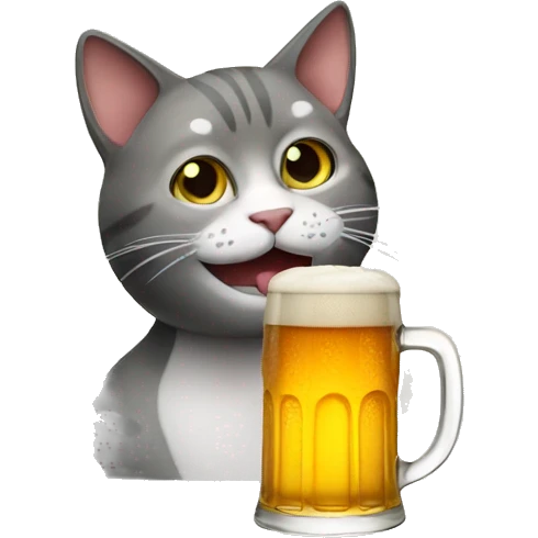 A cat drinking a beer  emoji