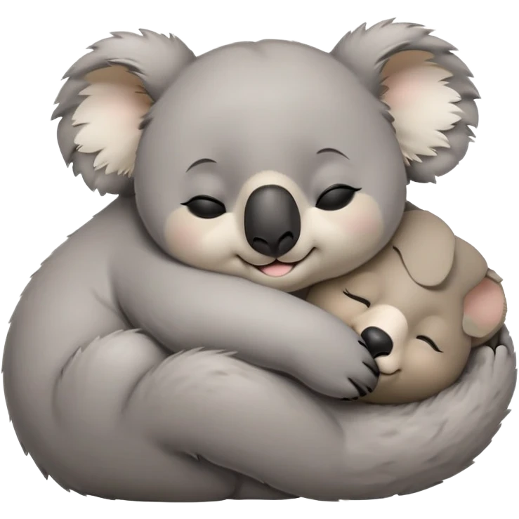 meme-worthy-cute-sleeping-koala-portrait-emoji,-head-resting-peacefully-with-a-contented-smile,-showcasing-a-cuddly-build-and-a-luxuriously-soft-grey-fur,-eyes-closed-in-a-serene,-restful-snooze,-simplified-yet-hilariously-adorable-features,-sleeping cute emoji