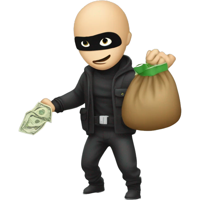 robber with money bag  emoji