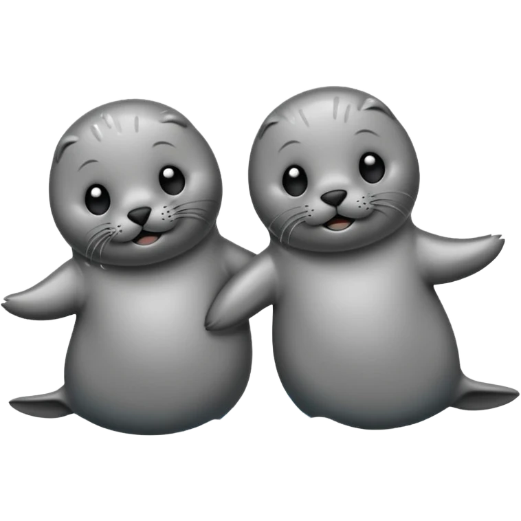 Two seals in the rain emoji