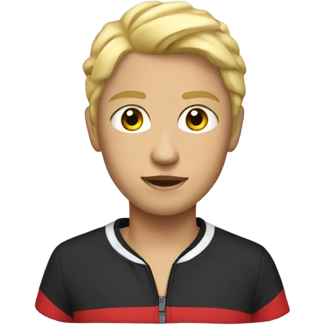 Short blonde hair red tracksuit  emoji