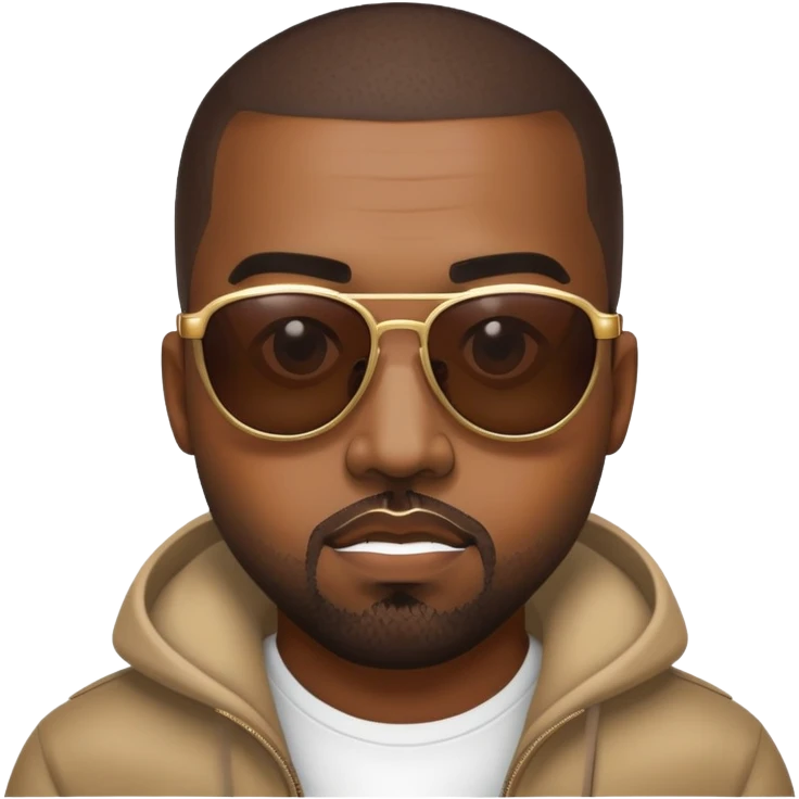 face inspired by Kanye West, wearing sunglasses emoji