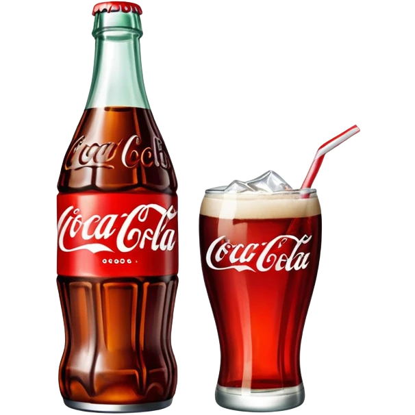 retro Coca Cola bottle with vintage logo emoji