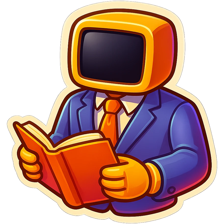 bureaucrat robot with no head. black screen is in chest  emoji