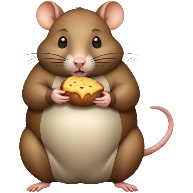 A fat rat eating emoji