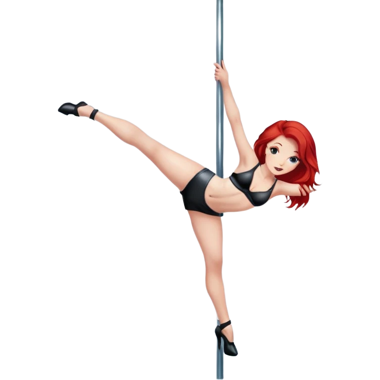 pole dancer, petite red hair emoji