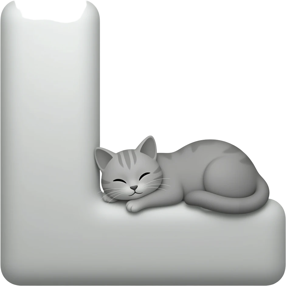 Letra L com um gato emoji