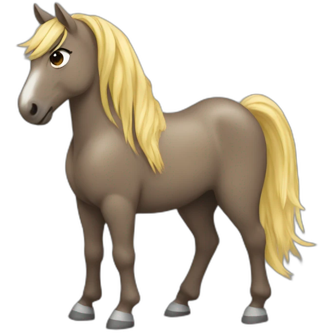 girl horse rock emoji