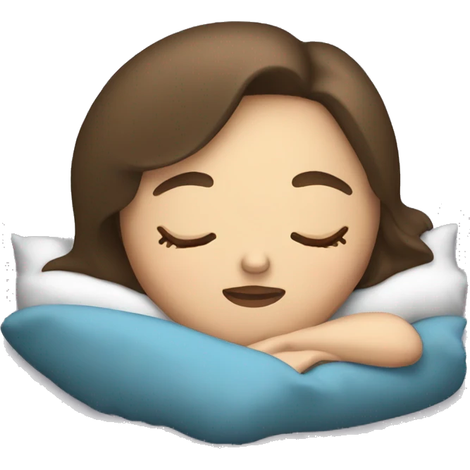 Brunette Caucasian woman sleeping emoji