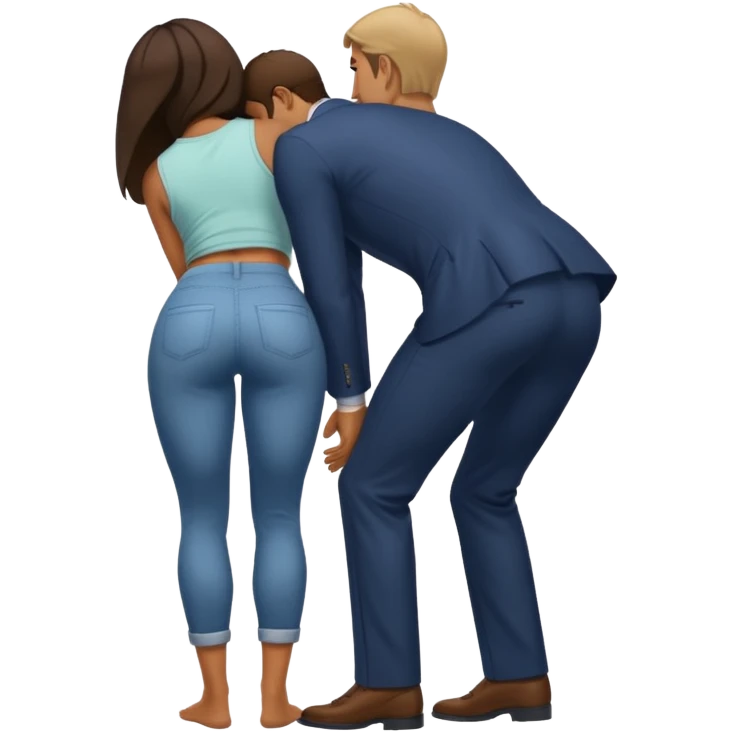 Woman bent over man from behind emoji