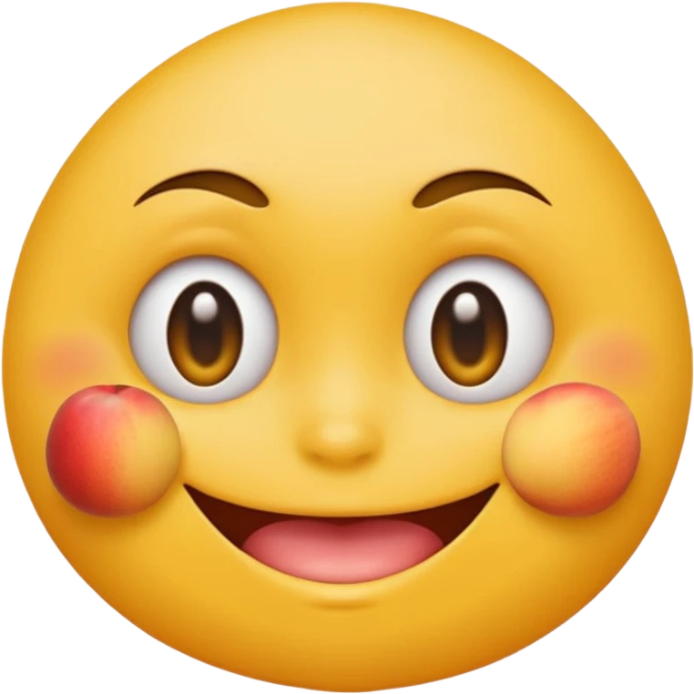 Round yellow emoji face with sexy eyes biting its index in a slightly erotic way emoji