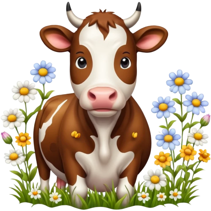 Cow with flowers  emoji