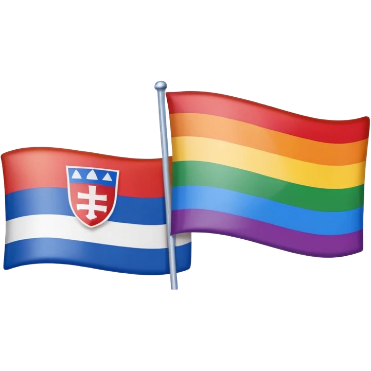 A slovak flag combined with a gay flag emoji