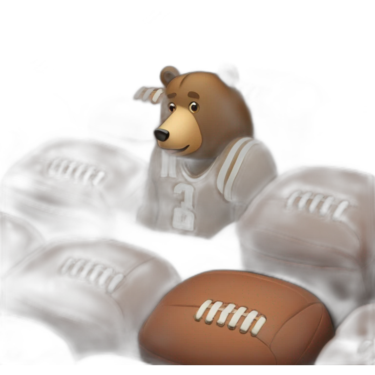 Bear watching football game emoji