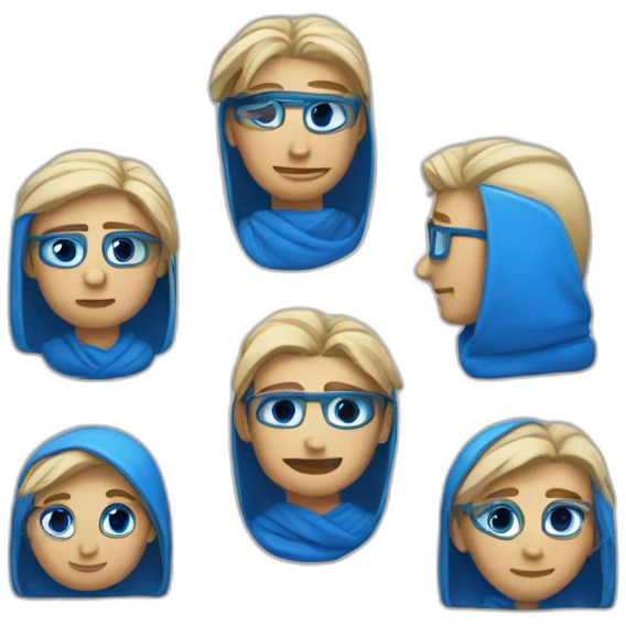 Tres círculos azules emoji