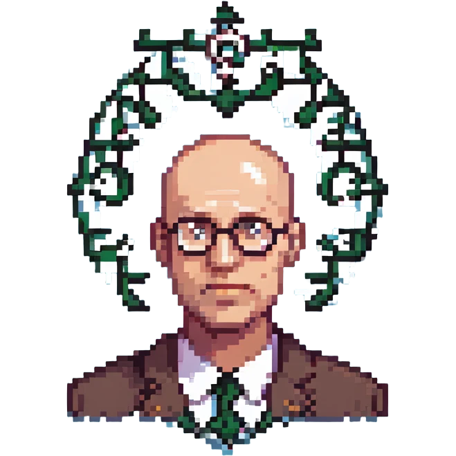 bald man with glasses, thinking, math symbols floating above his head emoji