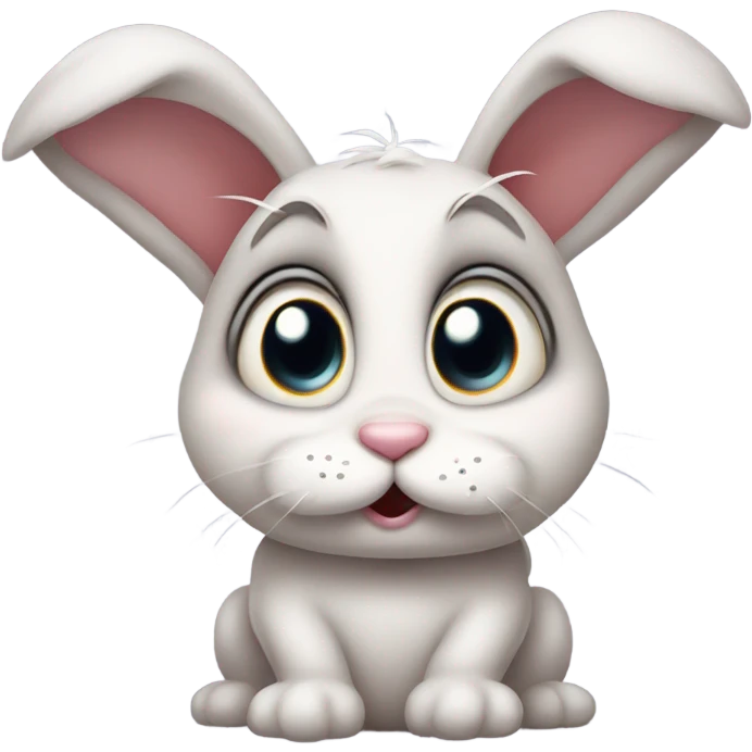 Cute bunny with sad face about to cry emoji