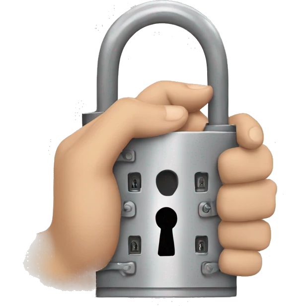 hands in the shape of a lock emoji