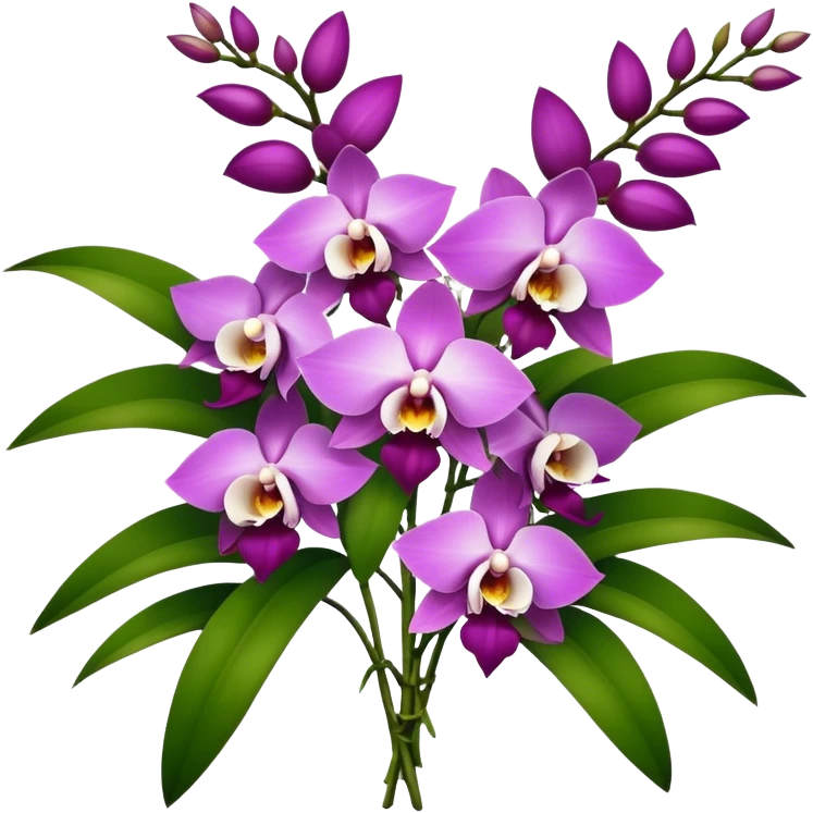 super big bouquet Dendrobium Orchid flower, stem, leaf emoji