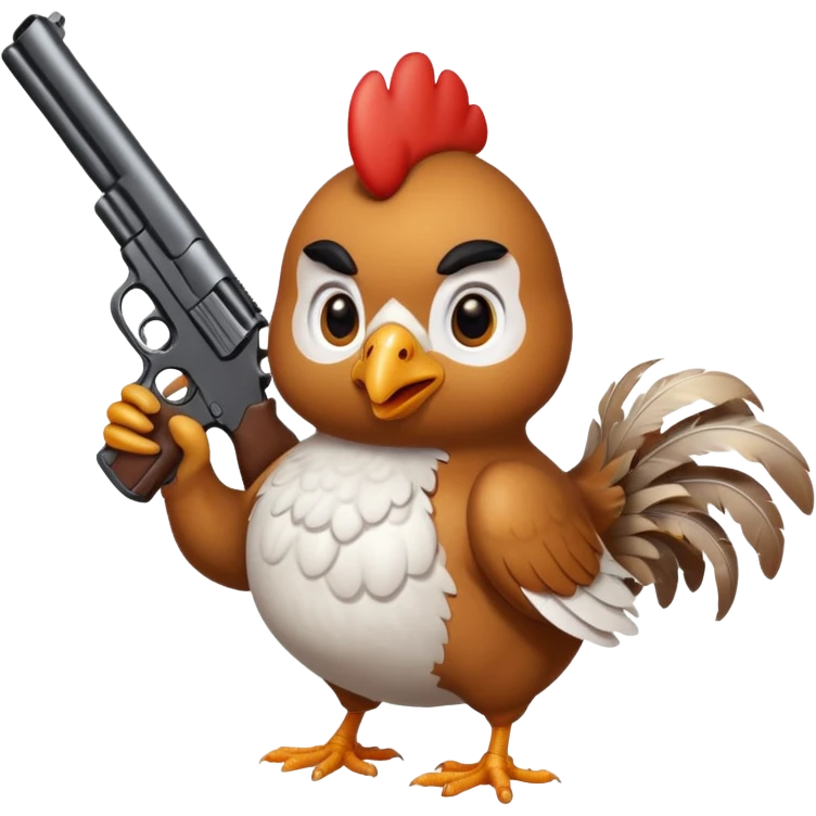Chicken with gun emoji
