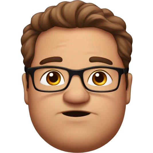 A brown-haired fat man with glasses sending a kiss emoji