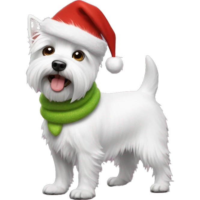 Westie with grinch costume  emoji