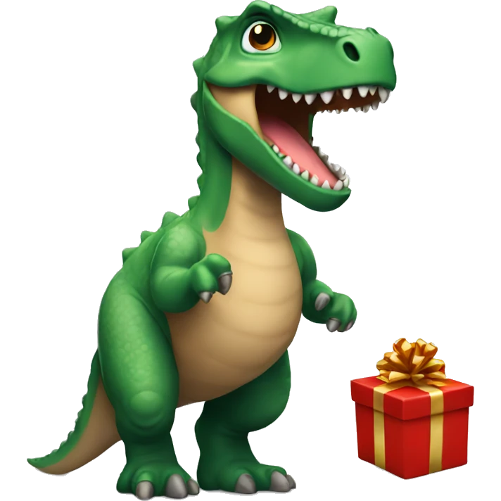 Dino Christmas gift emoji