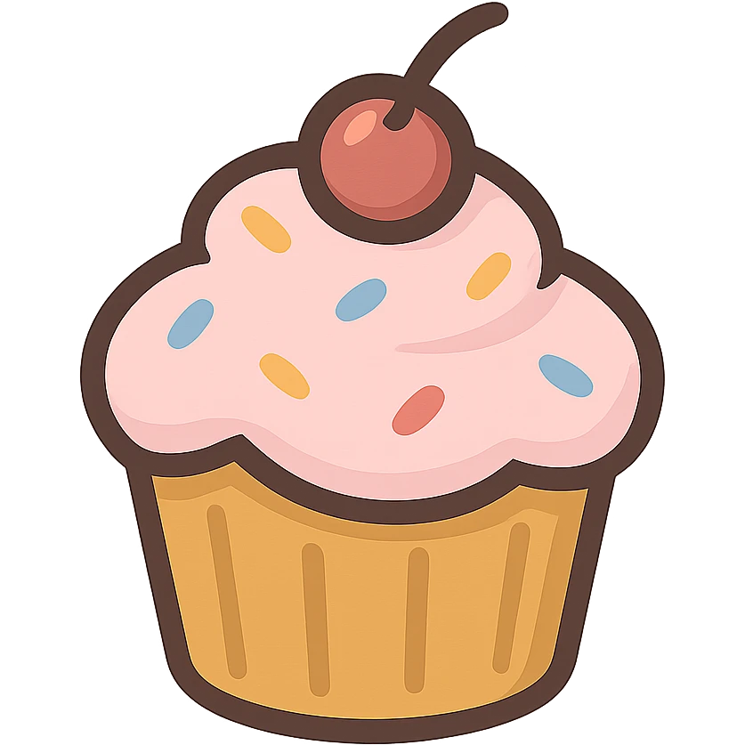 flat toon style cupcake emoji