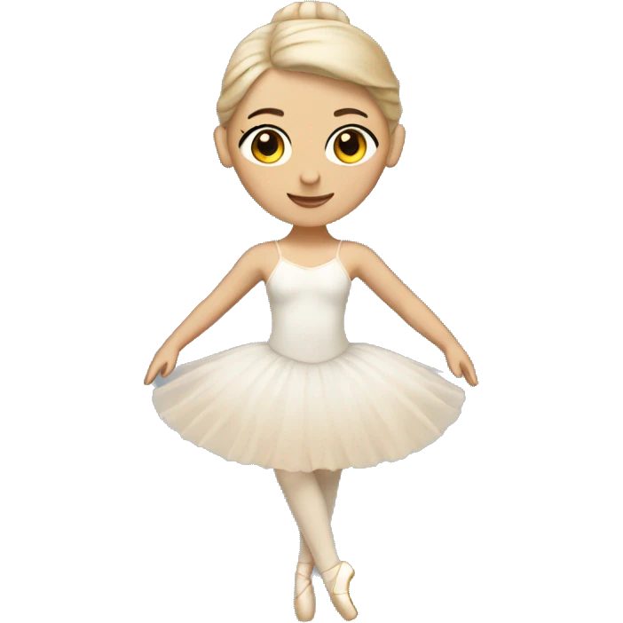 white ballerina with beige tütü emoji