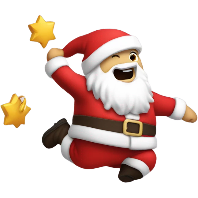Santa falling  emoji