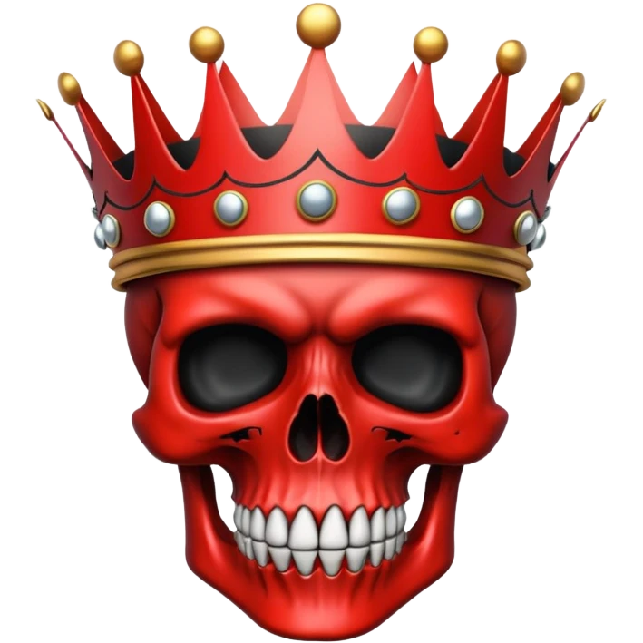 red and black skull with crown emoji