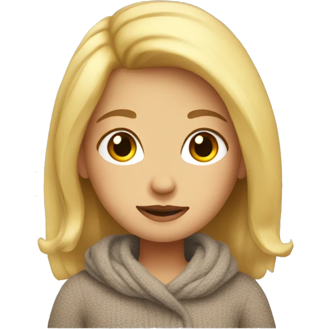 cozy girl with blonde hair emoji
