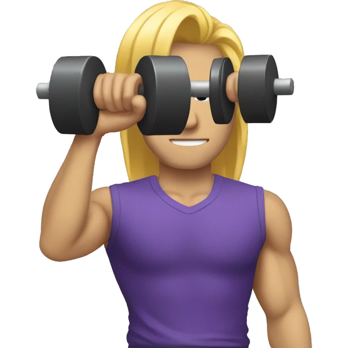 guy holding a dumbell bad form emoji