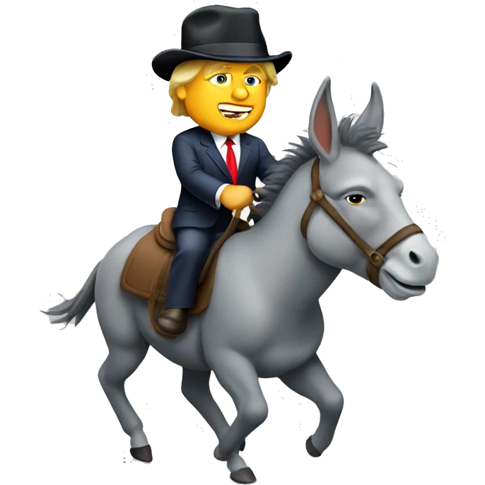A donkey riding Donald trump  emoji