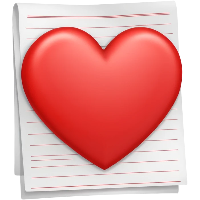 heart symbol on a document sheet emoji