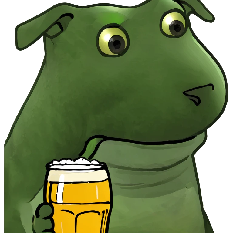 dog with a beer emoji