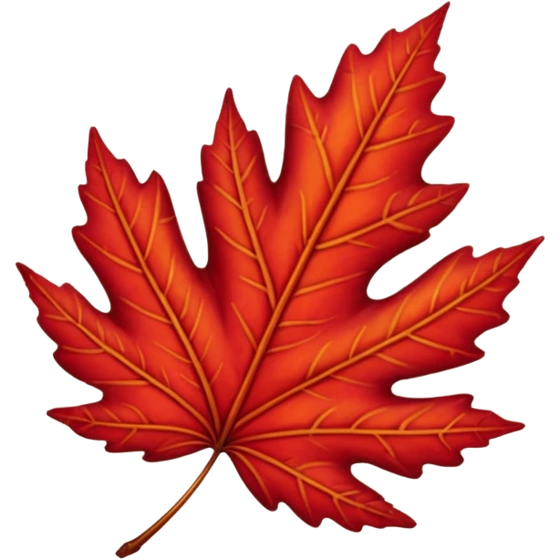 red autumn leaf  emoji