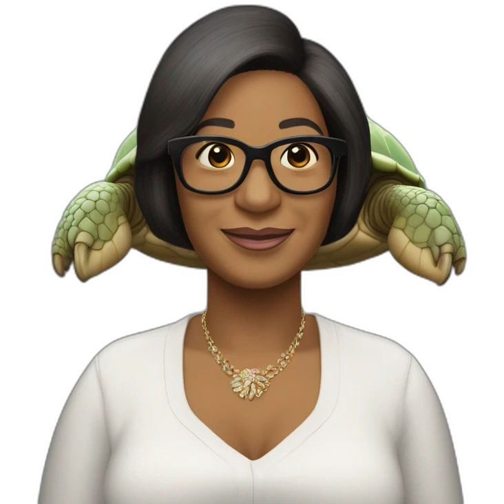 Franklin la tortue avec la tête d'aretha franklin  emoji
