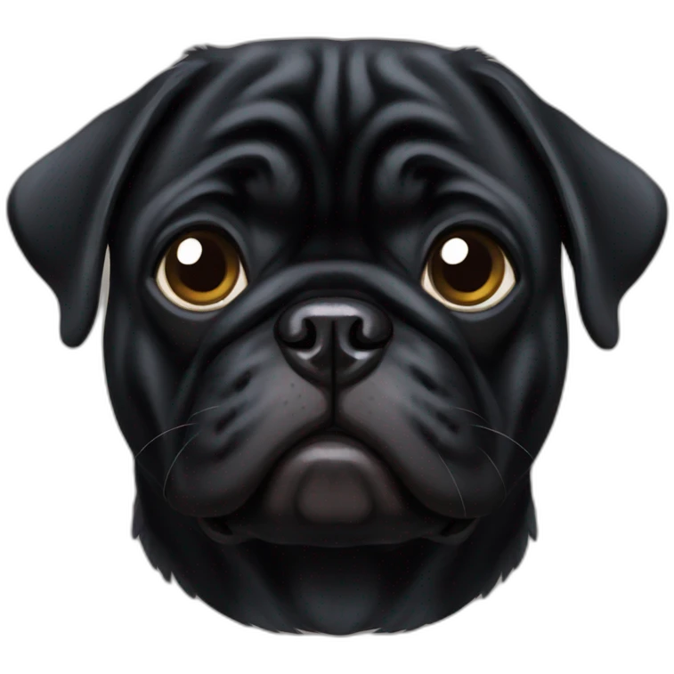 Black pug emoji